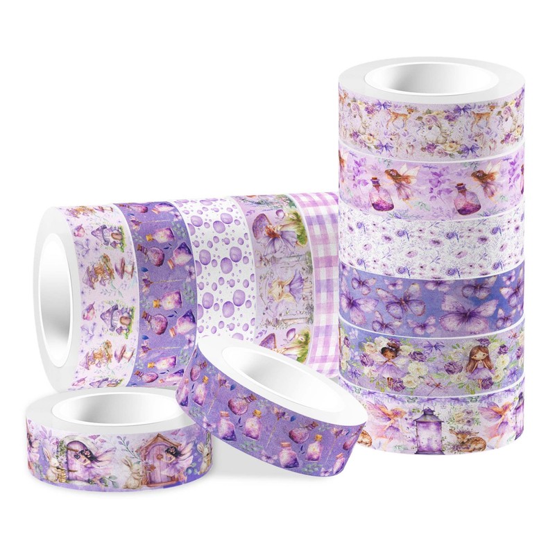 Fairy Washi Tape 12 Rolls Purple Decorative Tape Masking Tape