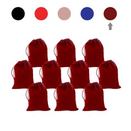 G2PLUS Small Velvet Jewelry Bags, 20PCS 2.8''X3.5 Velvet Cloth Jewelry Pouches Velvet Drawstring Bags for Wedding Party Festival Gift Bags (Wine Red)