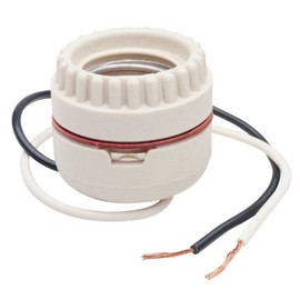 Legrand Pass & Seymour 8101CC10 Medium Base A26 Porcelain Lamp Holder, Keyless, Single Circuit, White (1 Count)