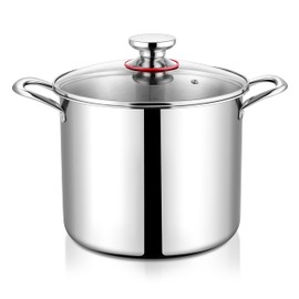 Onader 10 Quart Soup Pot with Lid Tri-Ply Large Stock Pot for Cooking Stainless Steel Stockpot