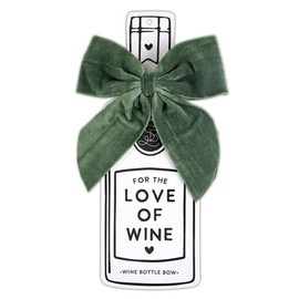 Santa Barbara Design Studio Twist Tie Wine Bows Luxe Velvet Bow for Wine Bottle, 5" L x 5" W, Forest Green