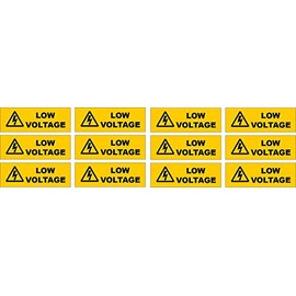 Low Voltage Electric Electricity Stickers Decals (12 Pack) Small .5x1.5