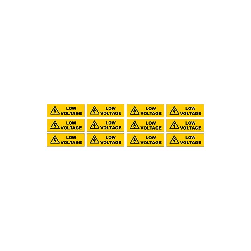Low Voltage Electric Electricity Stickers Decals (12 Pack) Small .5x1.5