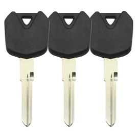 Motorcycle Blank Uncut Key Replacement Compatible with Kawasaki Ninja 250R 300 EX250 Ninja300 (Pack of 3)
