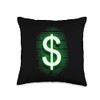 Dollar Bill Dollar Sign $$ Throw Pillow