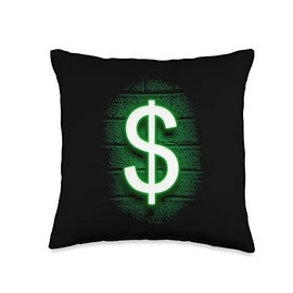Dollar Bill Dollar Sign $$ Throw Pillow