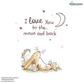 Stickerscape Guess How Much I Love You Wall Stickers (Moon & Hare - Regular) | Nursery Wall Stickers, Woodland Wall Stickers, Nursery Wall Decor| Easy to Apply, Cleanly Removable