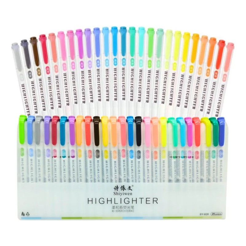 Resaltadores Mildliner Fluorescentes Doble Punta Con 25 Pzas