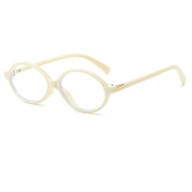 JOVAKIT Retro Oval Blue Light Blocking Glasses for Women Vintage Fashion 90s Small Oval Frame Eyeglasses (Leopard)