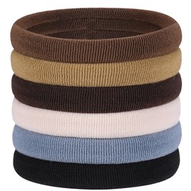60 Pcs 2 Inch Neutral No Damage Hair Ties for Women Thick Hair, Large Soft Seamless Nylon Fabric Elastic Hair Ties Ponytail Hair Holders Hair Elastics Hair Band for Women