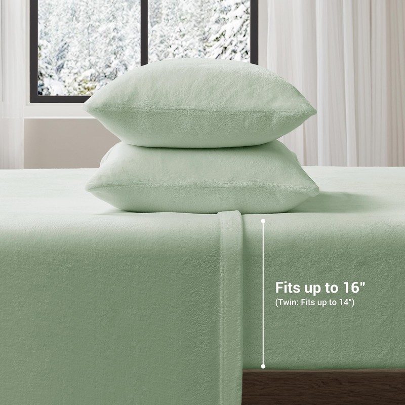 True North by Sleep Philosophy Plush Sheet Set Queen, Solid