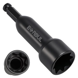 EVRBUL Upgraded 2-in-1 4-Point Square Nut Remover Impact Adapter Socket 7/16" Impact Drill Bit Socket Wrench for 3/4 Inch and 13/16 Inch Square Nuts