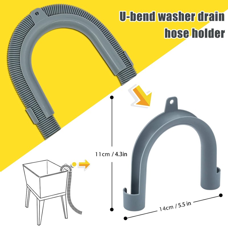 2m Universal Drain Hose Extension Kit with Connector and Clamps,