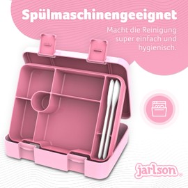 Jarlson® Children's Lunch Box with Compartments | Lunch Box BPA Free | Bento Box Leak-Proof | Snack Box | Lunch Box for Nursery and School | Includes Cutlery - 1400 ml | Lumi (Extra Large)