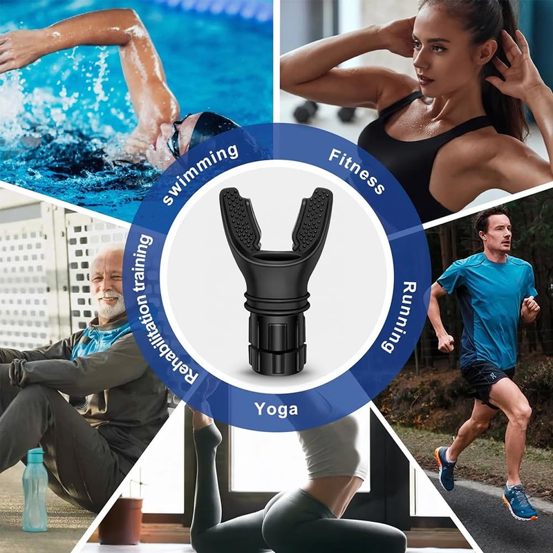 Amusingtao Breathing Trainer, Portable Lung Exerciser and Lung Trainer, Adjustable