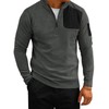 Yousify Mens Quarter Zip Sweatshirt Long Sleeve Mock Neck Casual