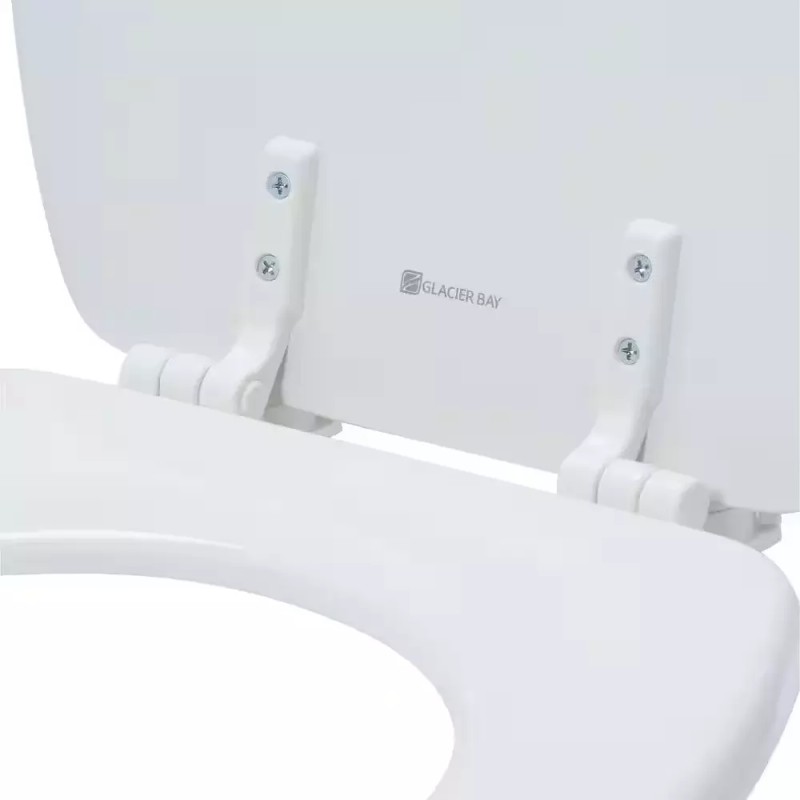 Glacier Bay Elongated Enameled Wood Closed Front Toilet Seat White