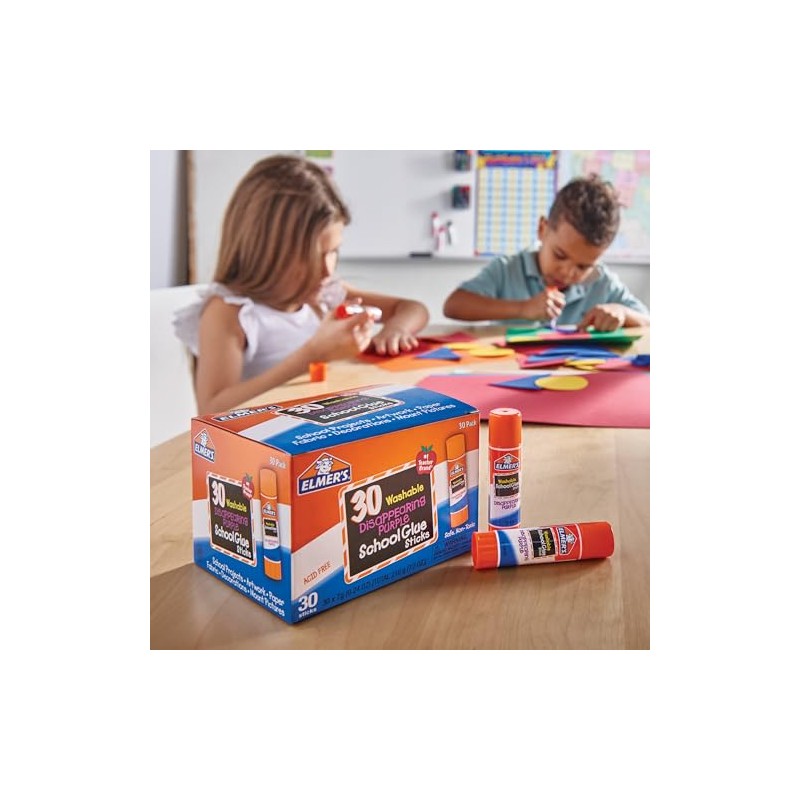 Elmer's Disappearing Purple School Glue Sticks, 0.24 Ounces Each, 30-Count