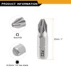 sourcing map 5pcs PZ2 Screwdriver Bit 1/4" Hex Shank 25mm/1"
