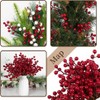 32 Pack Christmas Tree Decorations, Artificial Red Berry Stems 6.5inch
