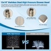 Hibbent All Metal Shower Head, 12'' High Pressure Rain Shower