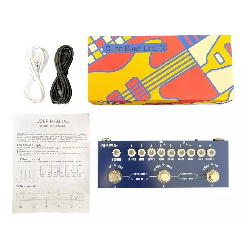 M-Vave Pedal de efecto M-Vave Cube-Baby Bass azul