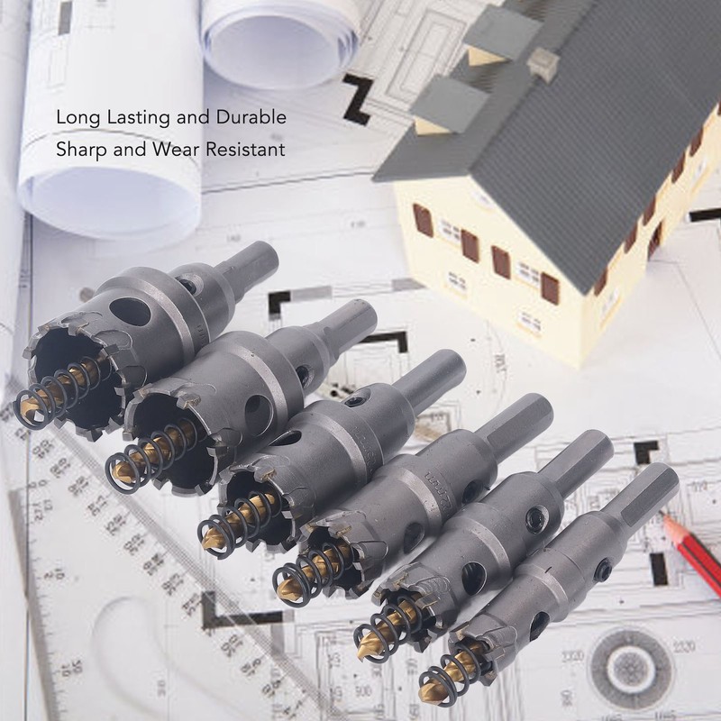 6PCS Set Carbide Hole Saw Kit 16 to 32mm TCT