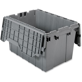 Akro-Mils - AKM39120GREY Attached Lid Storage Container