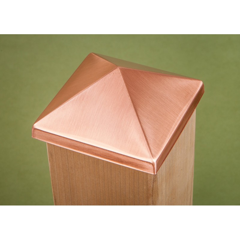 4x4 Post Point Cap - Solid Copper - Designed to