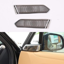 HAGEZA 2pcs Stainless Steel Chrome Car A Pillar Speaker Net Trim，Fit forLan-d Rover Range Rover Vogue/Sport 2023 2024，Door A-Pillar Audio External Speaker mesh Cover