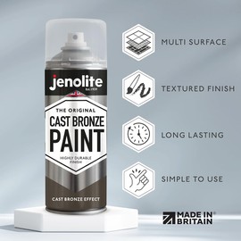 JENOLITE Cast Effect Spray Paint | BRONZE | Creates Look and Feel of Real Cast Bronze on Most Surfaces | 400ml (13.5fl oz)