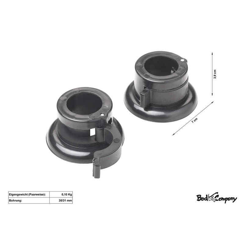 Bad Company ABS folding clasps, dumbbell clasps, 30/31 mm for