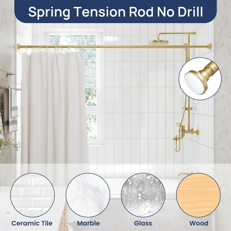 ENJOYBASICS Shower Curtain Rod 30 to 88 Inches, 1 Inch