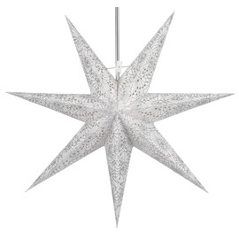 Guru-Shop Foldable Advent Luminous Paper Star, Christmas Star Nemesis 60 cm - Mizar, Star Window Decoration, 60 Tips