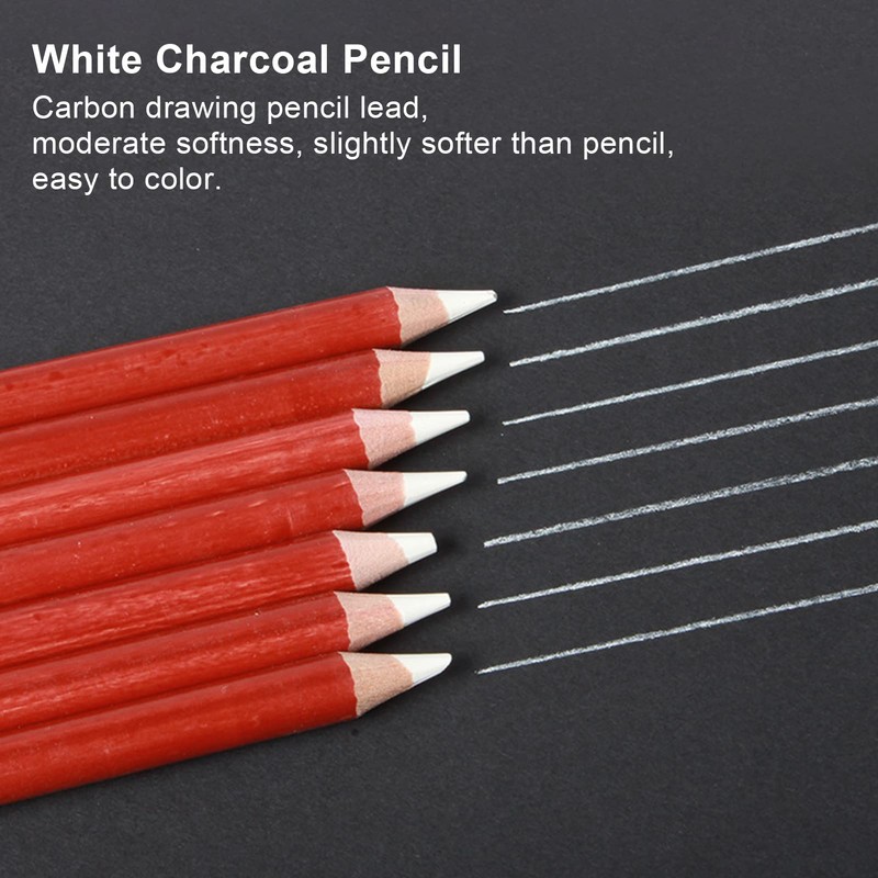 Lápiz de dibujo de arte blanco, bolígrafo de carbono blanco