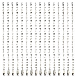 QUARKZMAN Ball Bead Chain Beaded Necklace Chains 4 Inch Adjustable Metal Ball Chains 2.4 mm / 0.1 Inch Keychain for Jewellery Making, DIY Craft Projects, Pack of 20 (Silver)