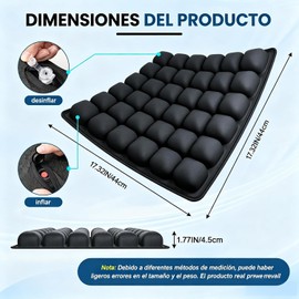 Cojín de Viaje Inflable para Vuelos Largos, Cojines de Asiento de Aire 3D con Accesorios Inflables para Silla de Oficina, Silla de Ruedas, Coches, Vida en Casa (36 Bolsas)