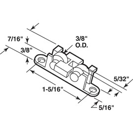 Prime-Line G 3091 Sliding Window Tandem Roller Assembly, 3/8 In. Flat, Brass Rollers (2 Pack)