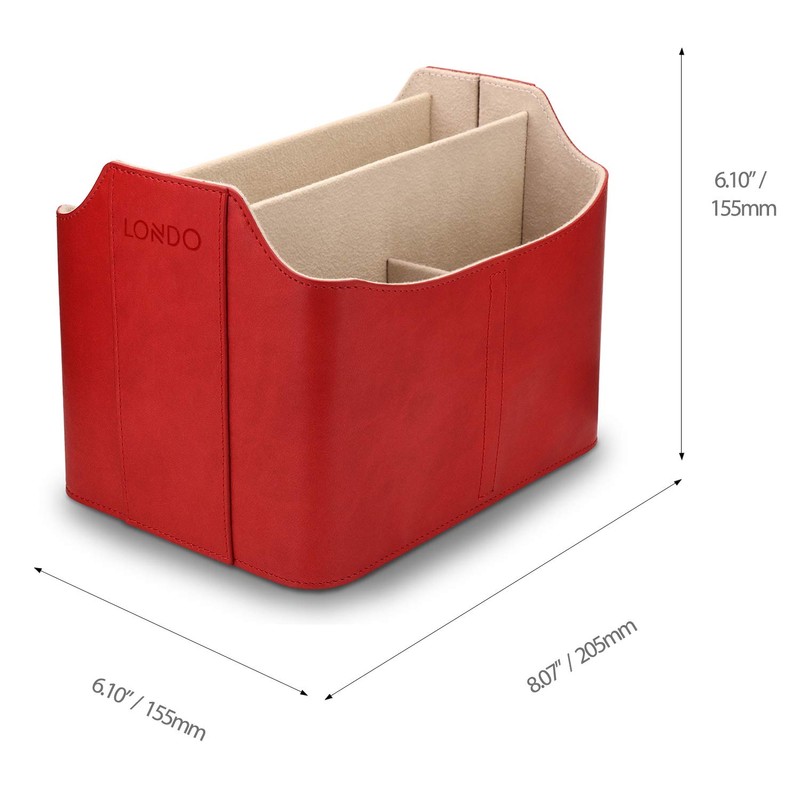 LONDO Leather Remote Control Organizer and Caddy with Tablet Slot