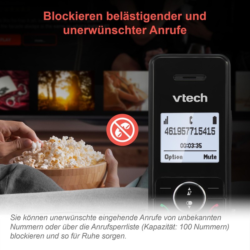 VTech MS3050 DECT Cordless Phone with Answering Machine, Caller Lock,