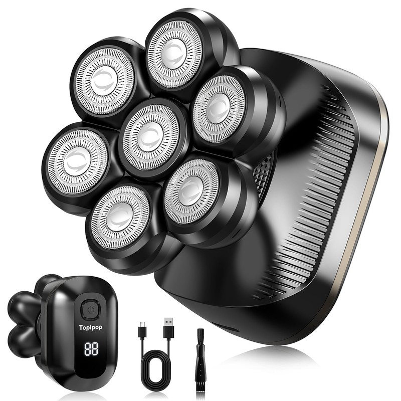 Bald Razor Men's Electric with 7 Flex Heads, 180 Minutes