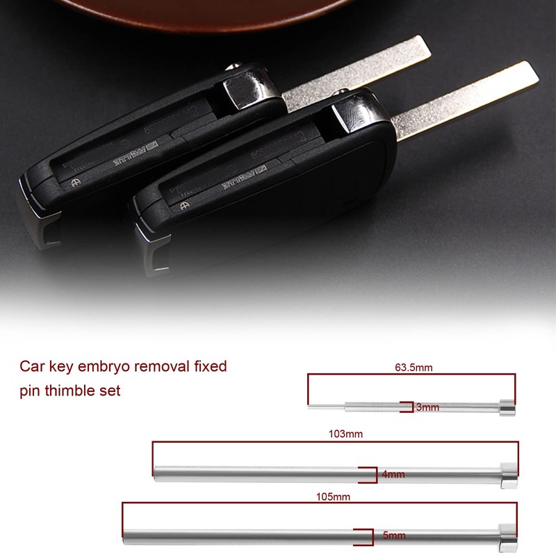 YINETTECH 5 Piece Set Car Remote Control Installation Key Blank