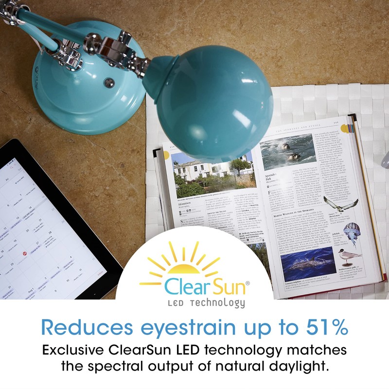 OttLite Revive LED Desk Lamp with ClearSun LED Technology, Turquoise