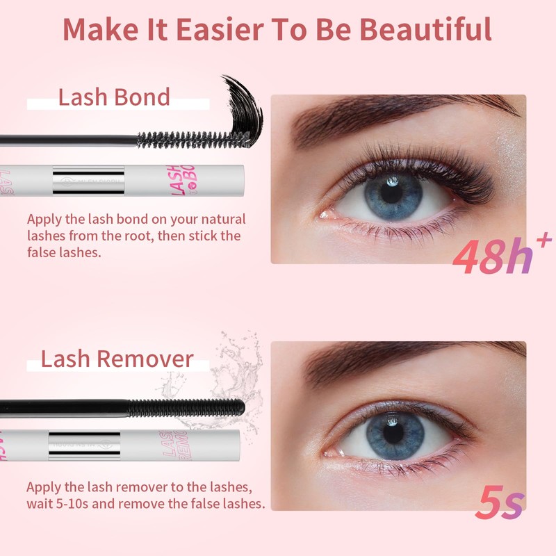 Mlen Diary Lash Clusters, 100 Pcs 10-16mm D Curl Individual