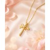 Shonyin Christian Cross Bow Necklace for Girls, Confirmation Gift for