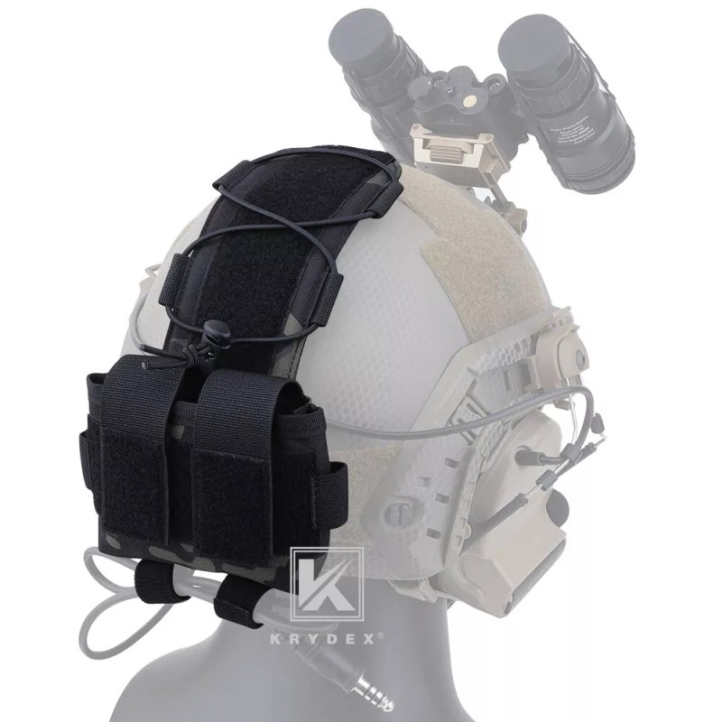 KRYDEX Helmet Counterweight Battery Pouch Cord Lock Retainer Black Camo