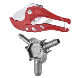 Premium Tool Set for Composite Pipe, Pipe Cutter Plastic, Calibrator Composite Pipe, PVC Pipe Cutter, Hose Cutter and Multilayer Composite Pipe up to 42 mm, Black Calibrator 16-20-25 mm