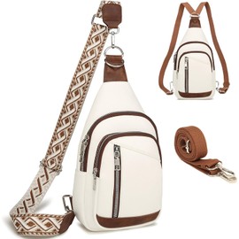 Travistar 2 en 1 Bolsas de Mujer Crossbody Mochilas Cruzada para Hombre y Mujer Piel Riñonera Antirrobo Bandolera Mariconera