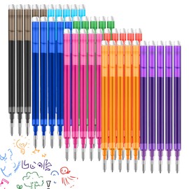 0.7 mm Erasable Gel Ink Pen Refills Compatible with Frixion Friction, Smooth Writing Multicolor Retractable Fine Point Pen Refill for School Office Home Art (8 Colors, 40)