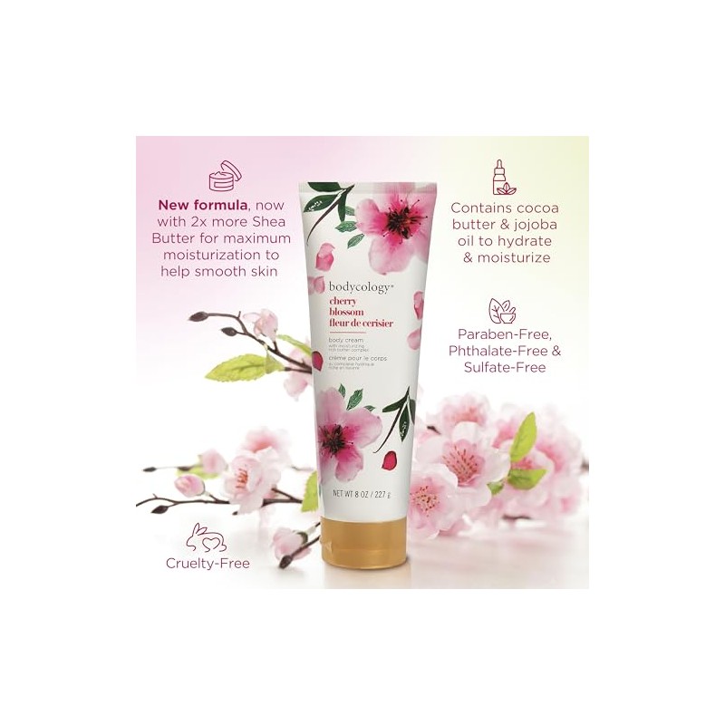 Bodycology Crema Corporal de Karité, Cherry Blossom, 8 oz